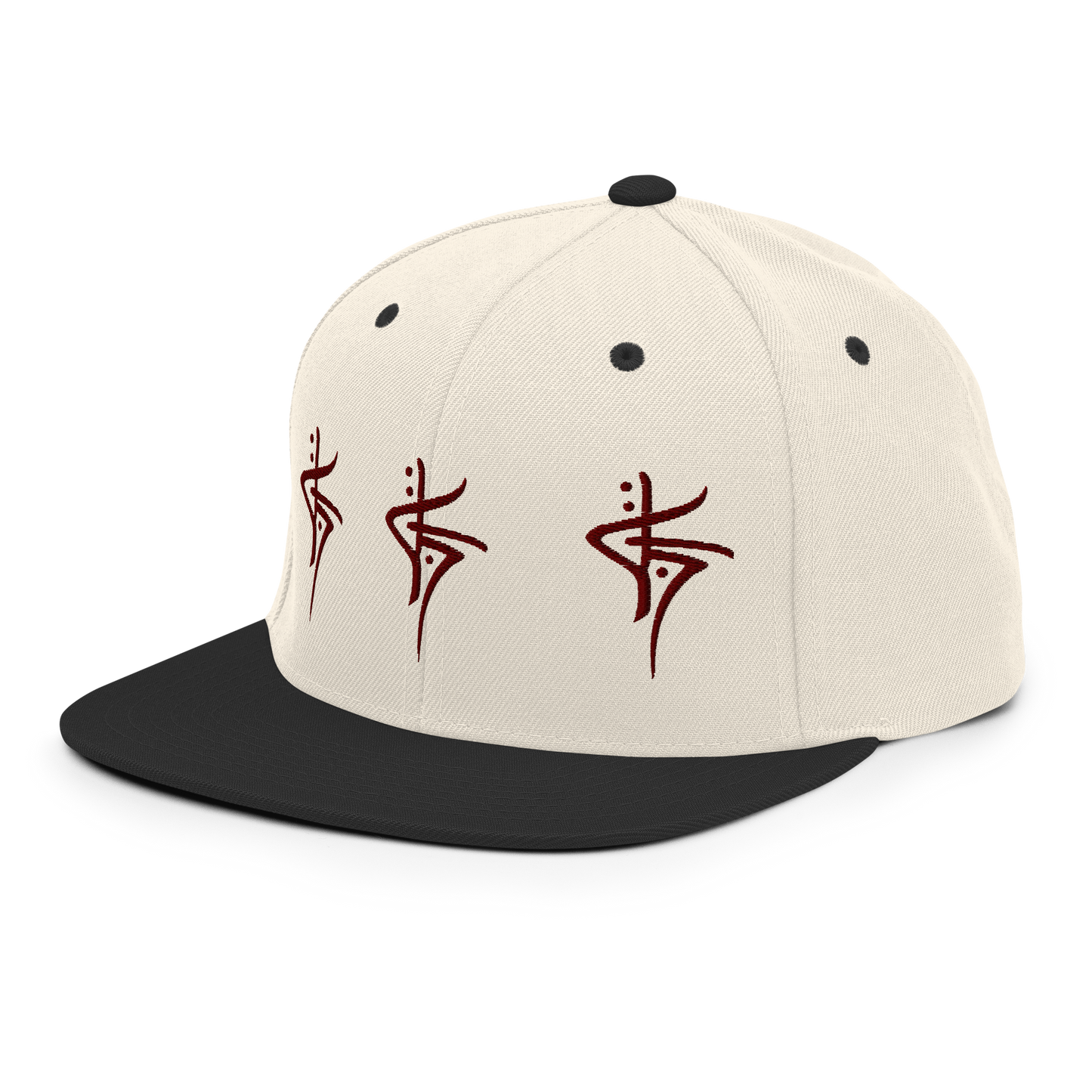 TRIPLE PLOT SNAPBACK - NATURAL/MAROON