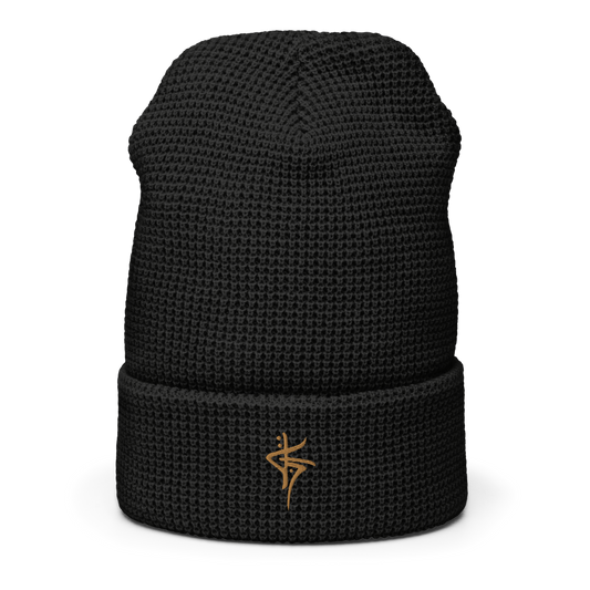 OG WAFFLE BEANIE - BLACK/GOLD