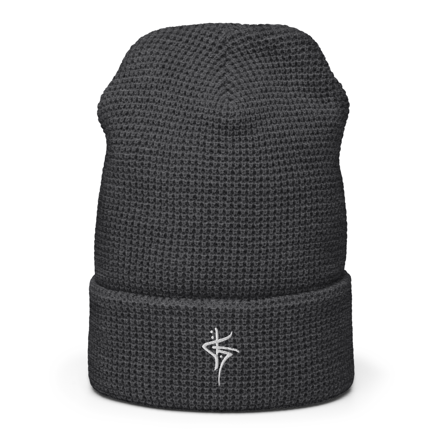 OG WAFFLE BEANIE - HEATHER CHARCOAL/WHITE