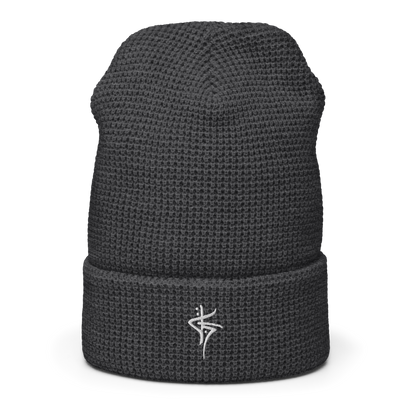 OG WAFFLE BEANIE - HEATHER CHARCOAL/WHITE