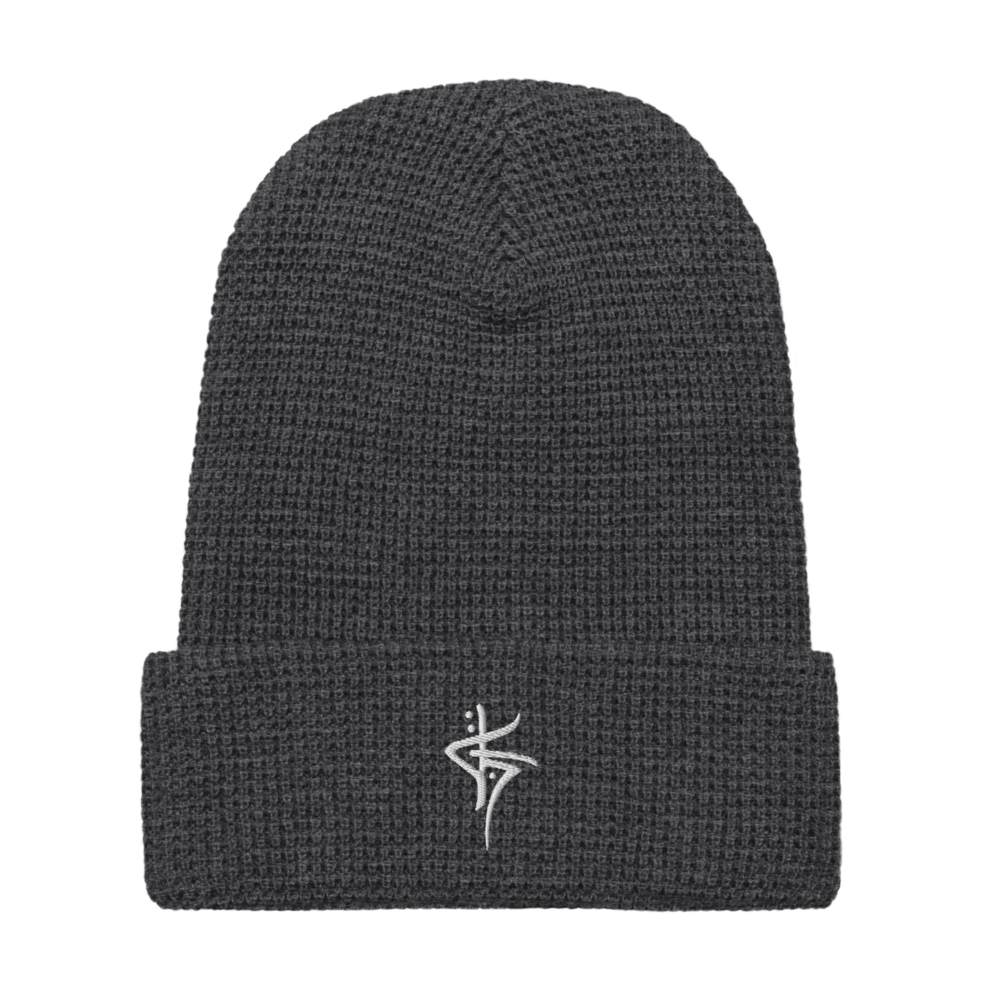 OG WAFFLE BEANIE - HEATHER CHARCOAL/WHITE