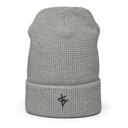 OG WAFFLE BEANIE - HEATHER GREY/BLACK