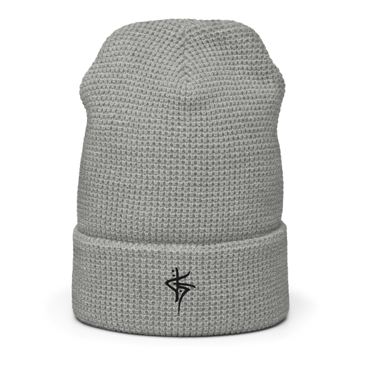 OG WAFFLE BEANIE - HEATHER GREY/BLACK