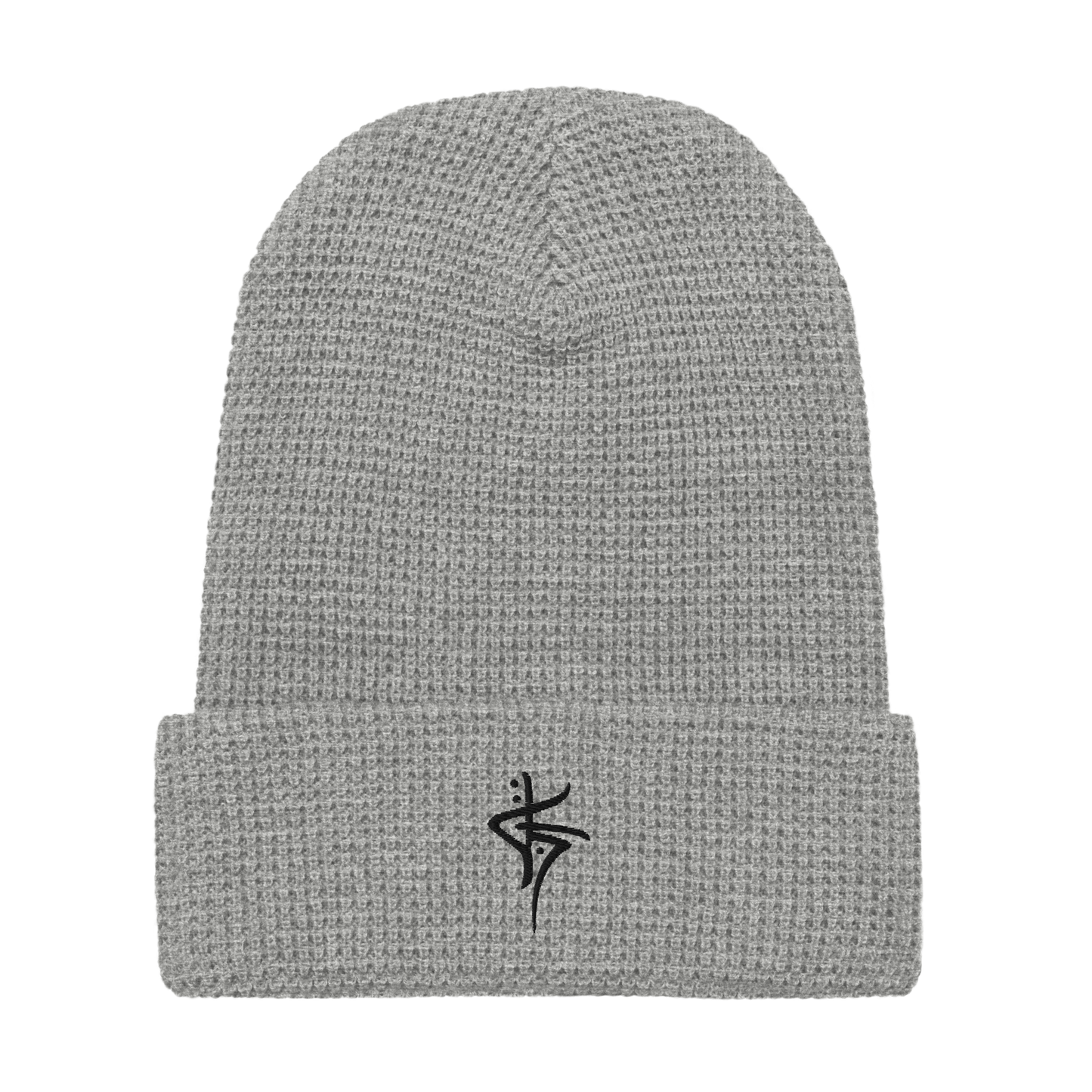 OG WAFFLE BEANIE - HEATHER GREY/BLACK