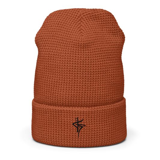 OG WAFFLE BEANIE - RUST/BLACK